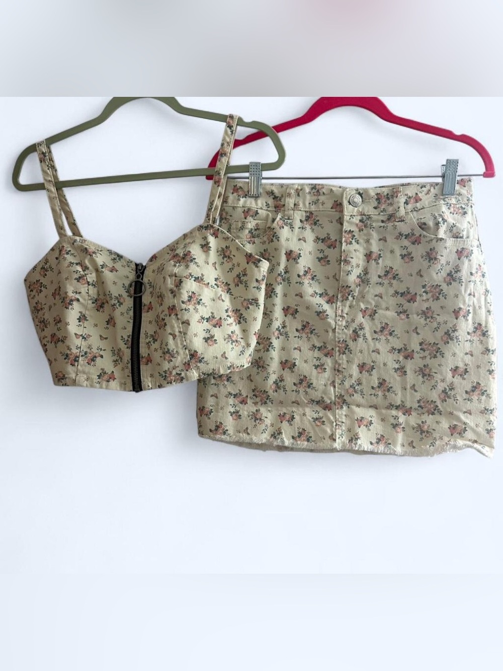 Wild Fable Two Piece Floral Denim Outfit